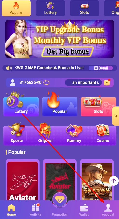 Open Account section